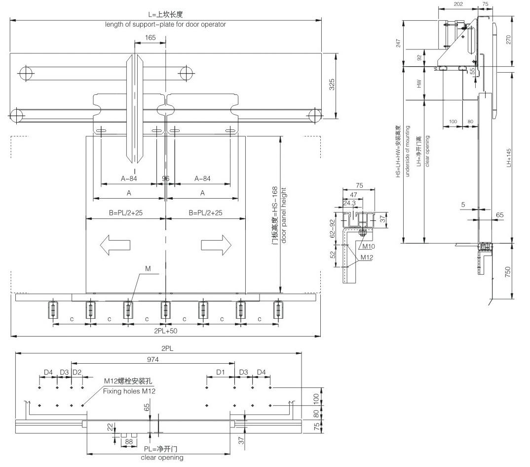 Vvvf Two Panels Centre Opening Elevator Door Operator Bueno Lift